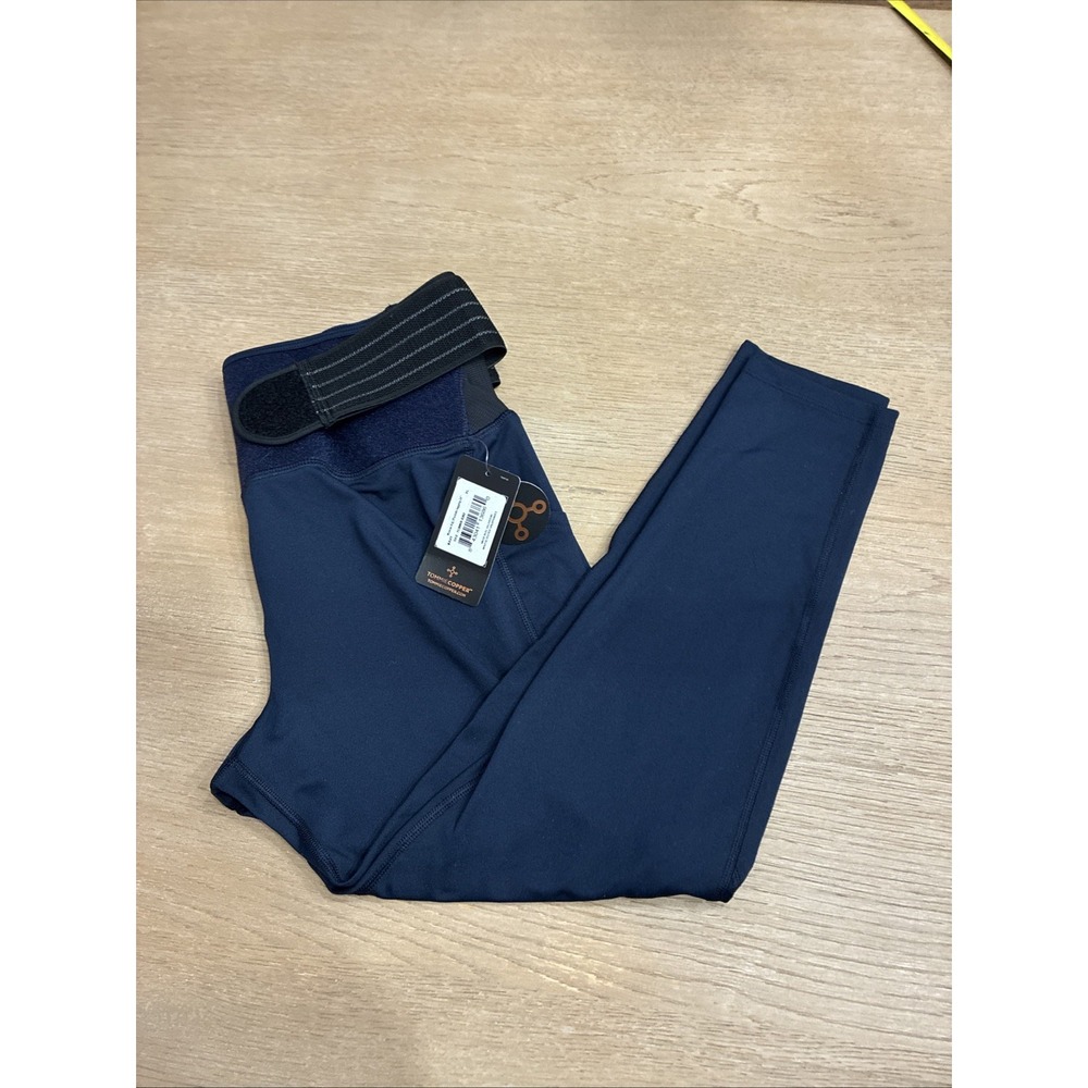 TOMMIE COPPER Navy Women's Back Support 24" Legging Size XL Copper Infused NWT